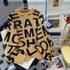 Letter jacquard outer sweater women's medium and long loose fashionable thickened warm knitted sweater
