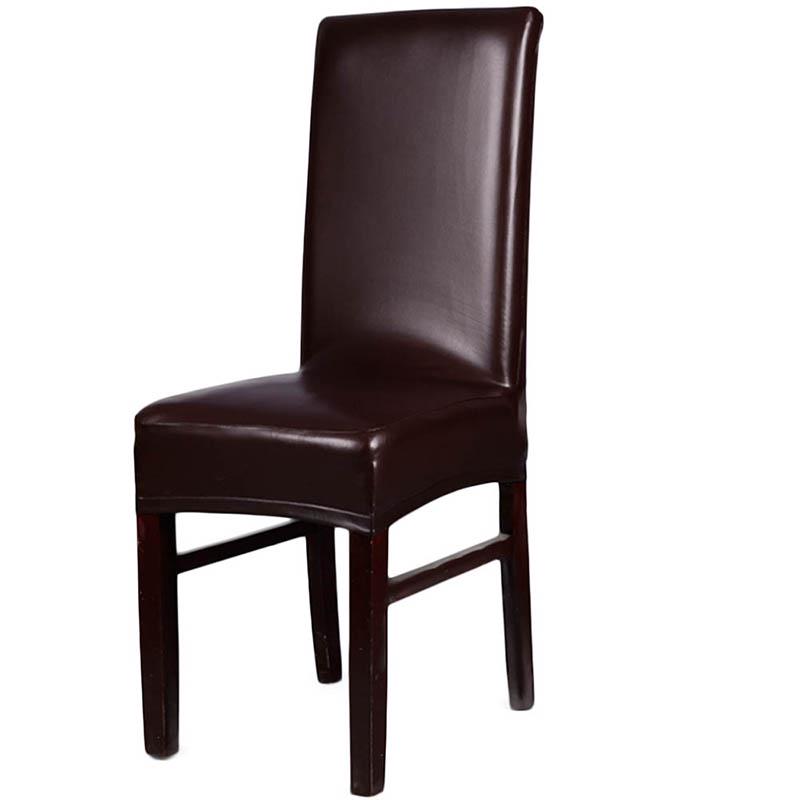 Buy 1/2/3/4/6Pcs Dining Chair Covers, Solid Pu Leather Waterproof and