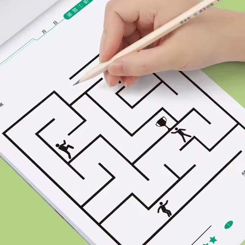 Non-Toxic 64 Maze Challenge Game Book Student Concentration Training Intelligence Development Puzzle Children Spatial Thinking Maze Game