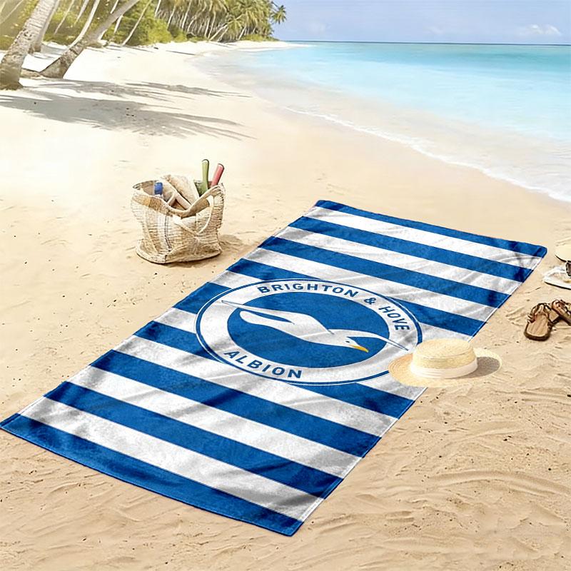 Brighton & Hove Albion Druck Strandtuch, Großes Weiches Schnelltrocknendes Handtuch für Strand Camping Schwimmen