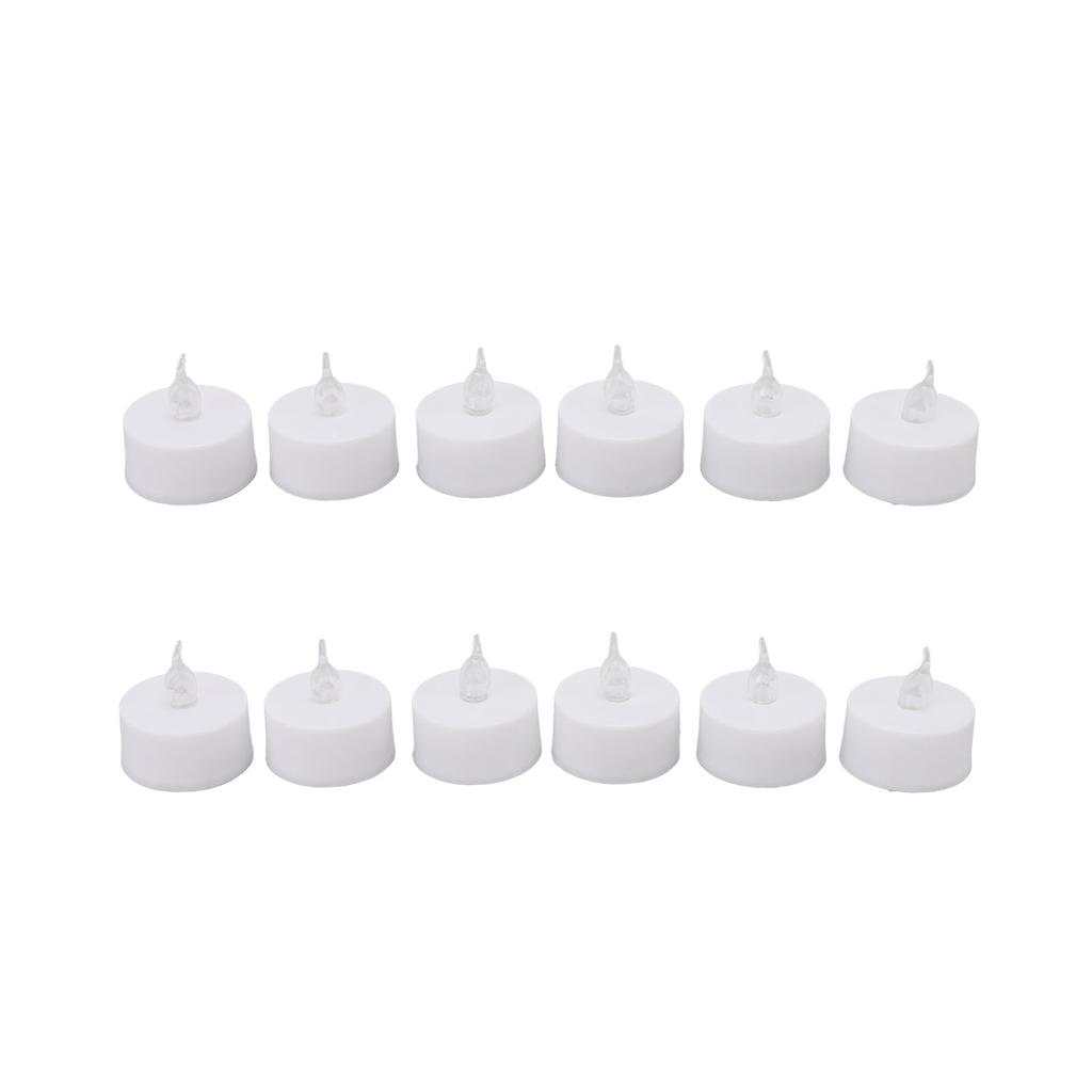 12Pcs Flameless LED Candle Light Tea Lights Candles with Color Transparent Wick Halloween Holiday