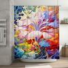 Stylish Floral Shower Curtain for Bathroom Decor High-Quality Printed Fabric Bright Colors Easy Installation with Hook Rings (Cu