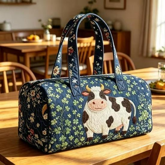 3D-Printed Quilted Cotton Women's Travel Yoga Handbag