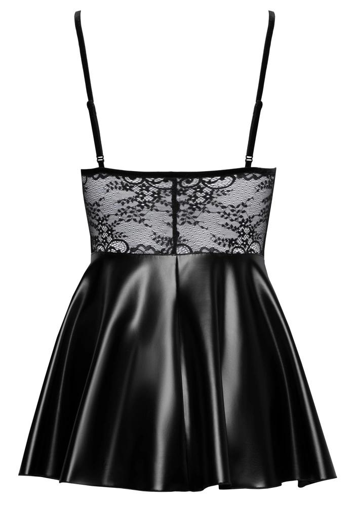 Noir - Sexy Short Dress With Delicate Lace Black XL