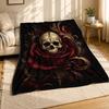 Gothic Skull Rose Coral Fleece Blanket