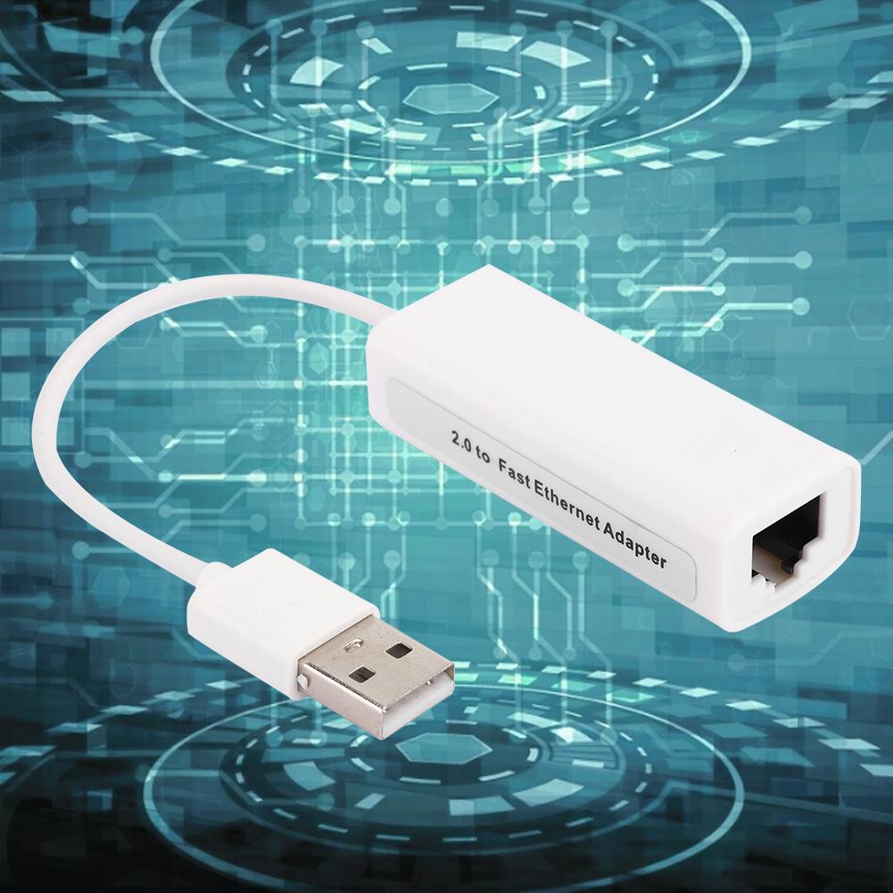 USB2.0 Ethernet Adapter RJ45 White ABS RTL8152B Chip Computer External Network Card