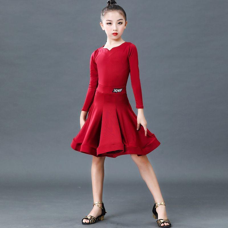 Girl Latin Dresses Dancing Ballroom Dance Dress Rumba Samba Children Samba Cha Cha Tango Skirt Standard Salsa