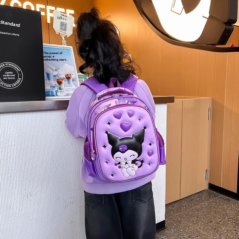 Elsa Cinnamoroll Kuromi Spider-Man Rucksack aus leichtem Nylon mit Rückenschutz für Schulkinder
