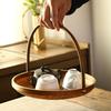 Handcrafted Bamboos Snacks Plate Lightweight Portable Fruit Dessert Tray For Kitchen Dining Outdoor Event