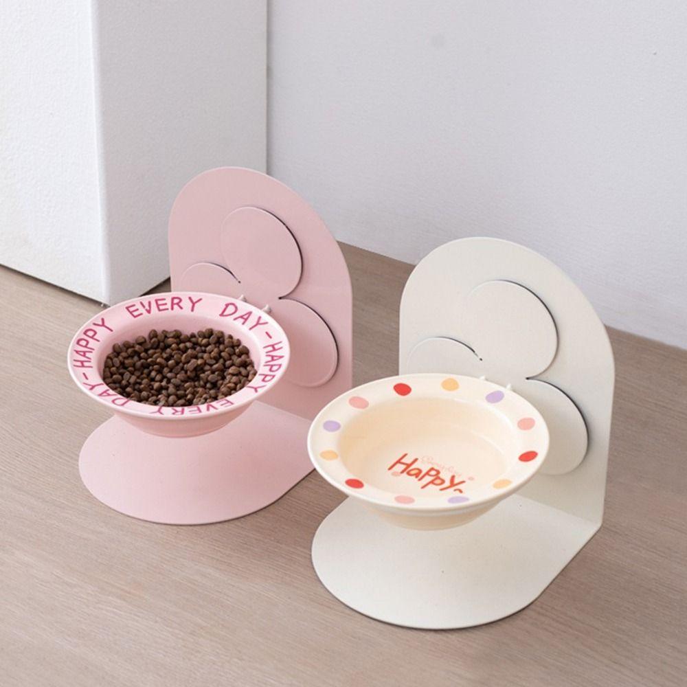Protects Cervical Ceramic Cat Bowl Adjustable Height Pet Feeding Dish  for Cat and Dog
