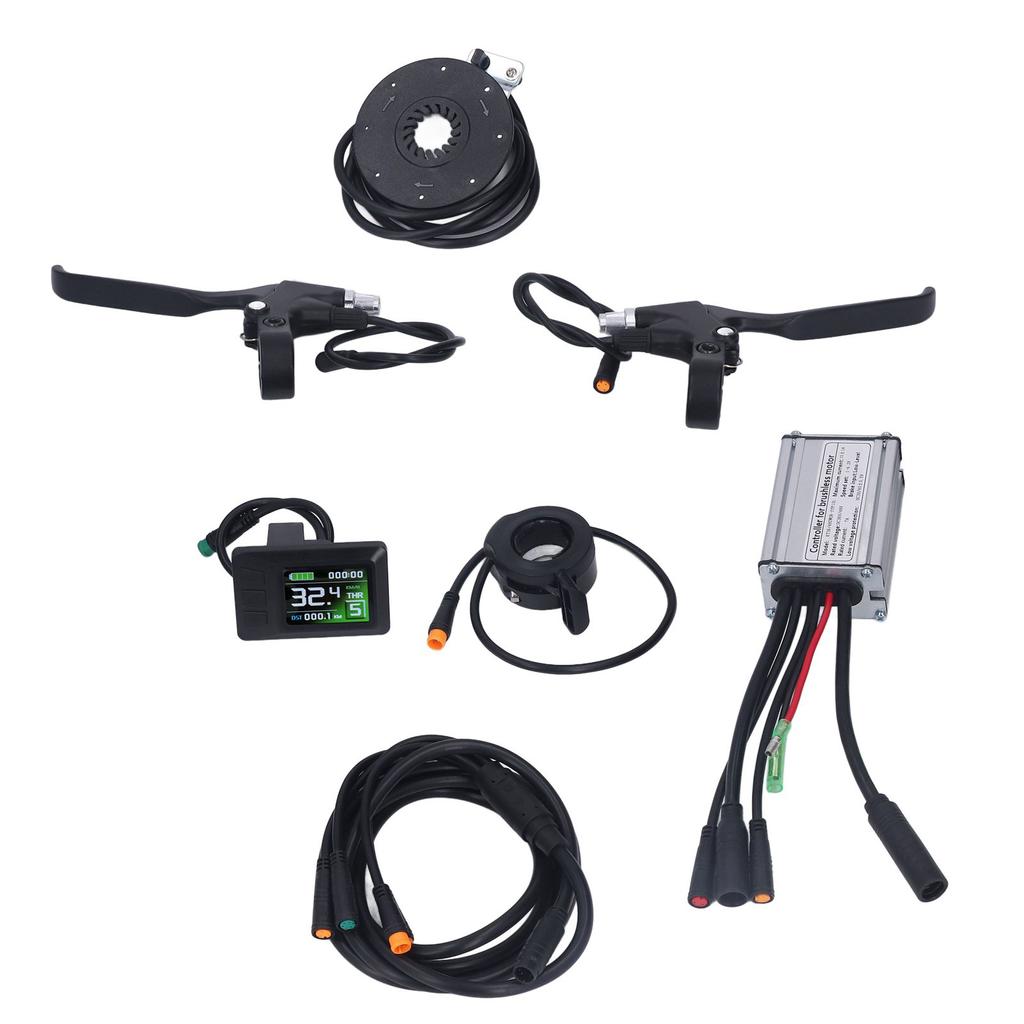Electric Bike Controller Kit ABS Waterproof 15A LCD7C Panel Thumb Throttle Brake Bicycle Accessories for 250W Motor
