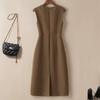 Elegantní dámské midi šaty bez rukávů z merino vlny SIBISHE