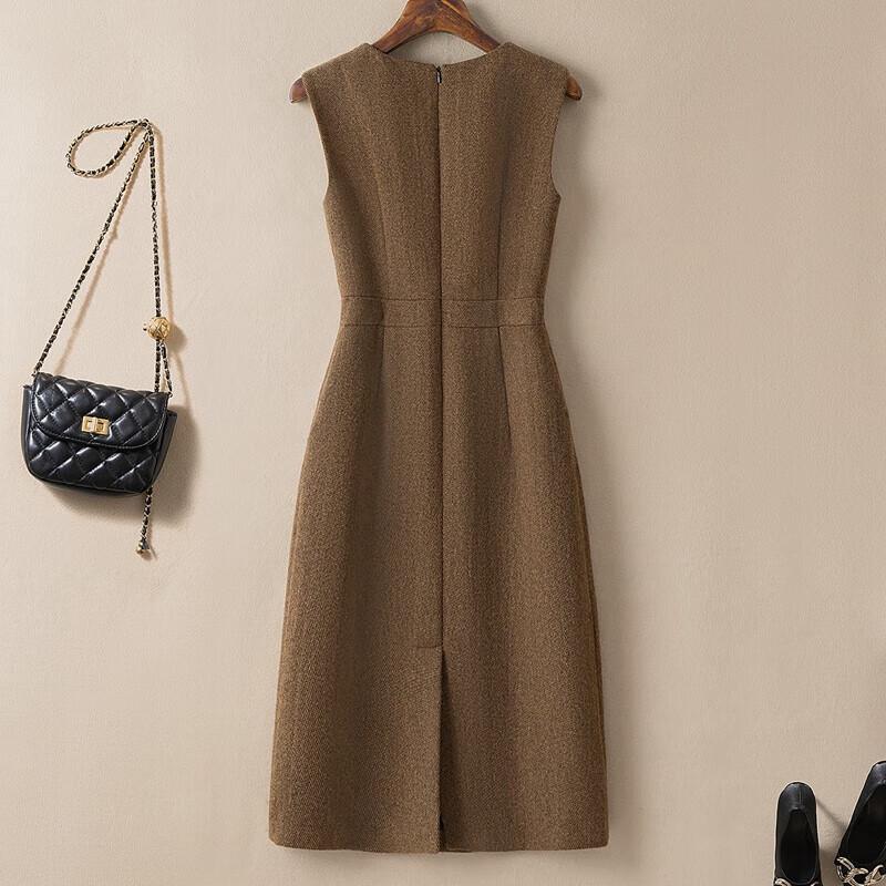 Elegantní dámské midi šaty bez rukávů z merino vlny SIBISHE