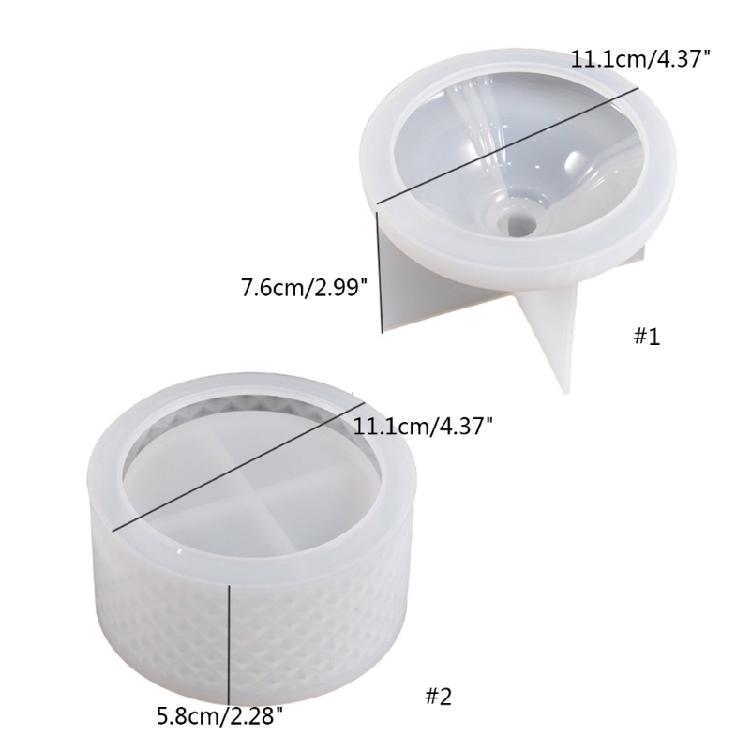 Rhombic Striped Resin Jar Silicone Molds Epoxy Resin Silicone Molds for Candle Cup Storage Container Jewelry Storage Jar