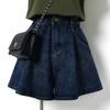 Women's High Waist Denim Shorts Straight Fit Casual A Line Wide Leg Hot Pants Plus Size Summer Washed Jean Shorts
