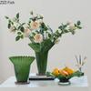 Lotus Leaf Edge Decorative Glass Vase Hydroponics Plant Pot Table Decoration Flowers Arrangement Vases Room Aesthetic Decor