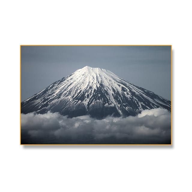 Mount Fuji Snow Mountain Posters and Prints Black and White Nature Landscape Canvas Painting Wall Art Pictures Home Decoration