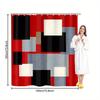 4Pcs Modern Art Shower Curtain Set with Non-Slip Bath Mat, Toilet Lid Cover, Contour Rug & 12 Hooks, Bathroom Decor