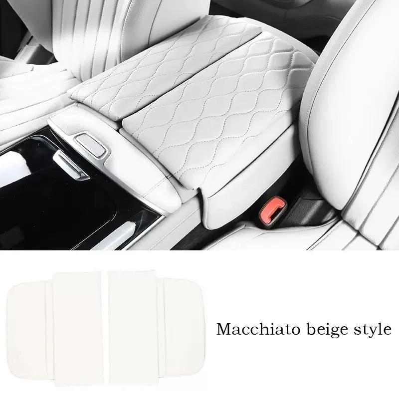 Center Console Armrest Box Cover Pad For Mercedes Benz S Maybach Class W223 S350 S450 S500 Leather Anti-Scratch Armrest Cushion