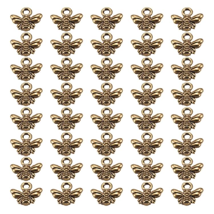 Pack of 40 Handmade Craft Pendants Bees Shaped Jewelry Making Supplies Ornament