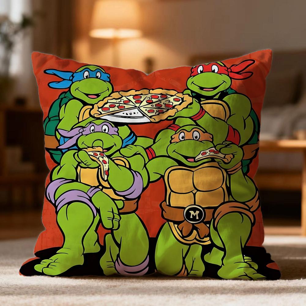 Hot TTeenage Mutant Ninja Turtleses Cushion Cover Soft Washable Pillow Case Multi-Scene for Couch Bed Travel Office Use