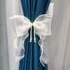 Easy To Use Curtain Bow Tiebacks Princess Style Pearl Bow Design Pearl Bow Curtains Straps Light Luxury Curtains Binding Rope