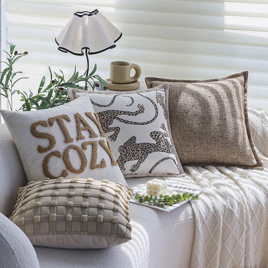 Medieval Style Leopard Living Room Sofa Pillow Model Room New Chinese Style Retro Back Pillow Hotel Cushion Soft Decoration