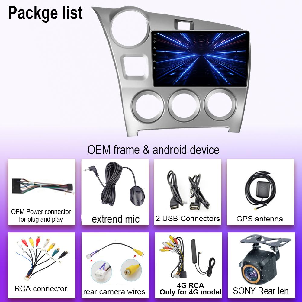 Carplay Android 14 Auto Radio Stereo For Toyota Matrix 2 E140 2008 - 2014 Car Multimedia Player 4G WIFI Stereo GPS Navi Audio FM