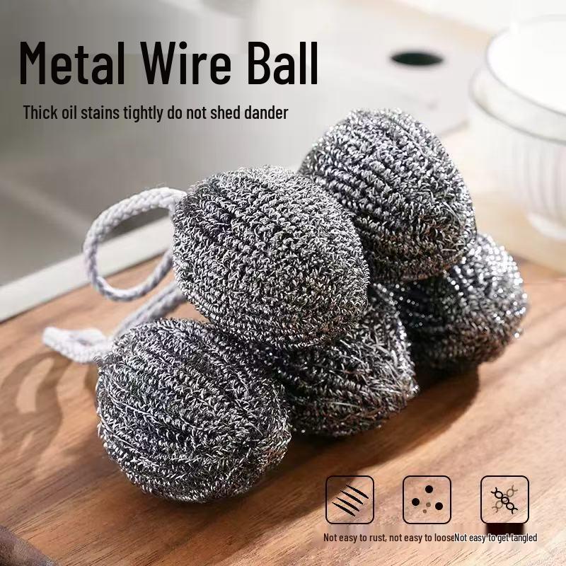 

Шнурок из нержавеющей стали, чистящий шарик - Не ржавеет, Не линяет, Кухонная щетка 1 piece