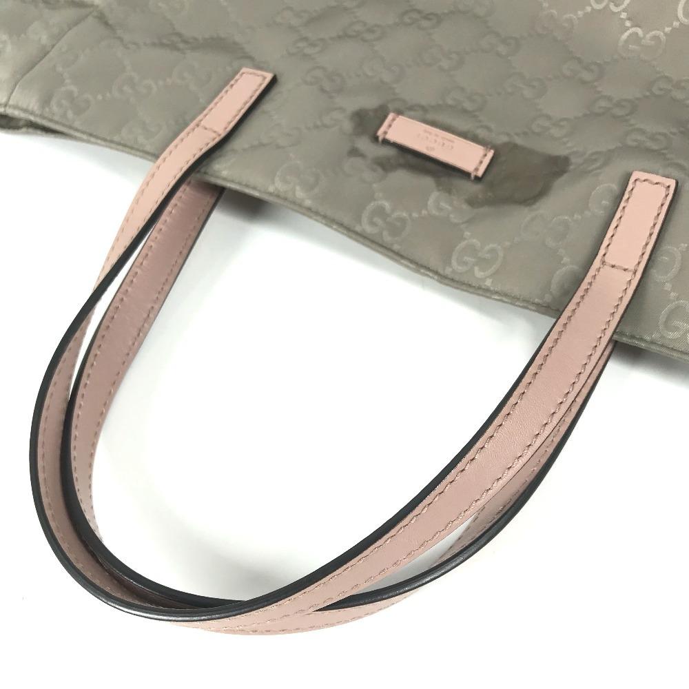 GUCCI 282439 GG logo Bag Tote Bag Hand Bag Leather / Nylon pink/gray