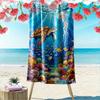 Sea Turtle and Jellyfish Coral Reef Design Beach Towel Quick-drying for Travel Outdoor Sports Jogging Beach and Swimming