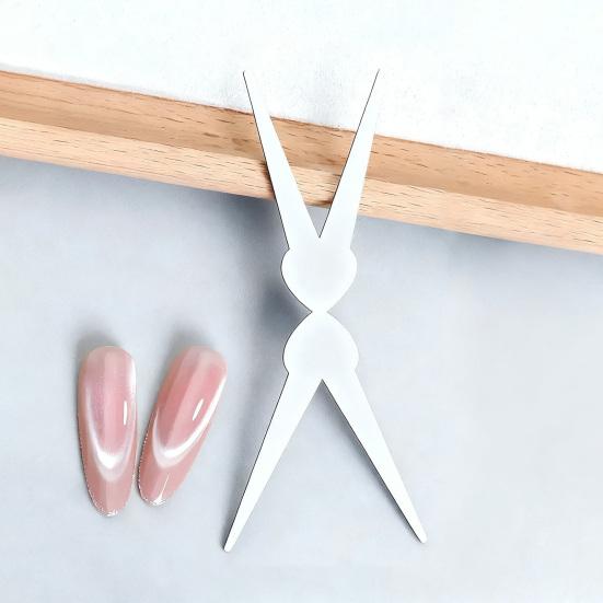 Double-Ended French Manicure Tool with Magnet Stainless Steel Nail Art Kit for Cat Eyes Design Professional Magnetic Nail Polish Accessory