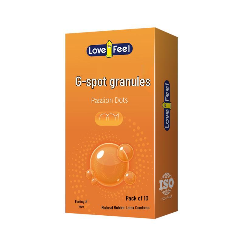 Love Feeling Ultra Dünn 001 Katzenzunge Kondom mit Hyaluronsäure - Lang anhaltend, Sicher, Großpartikel-Design für verbesserte Empfindung.