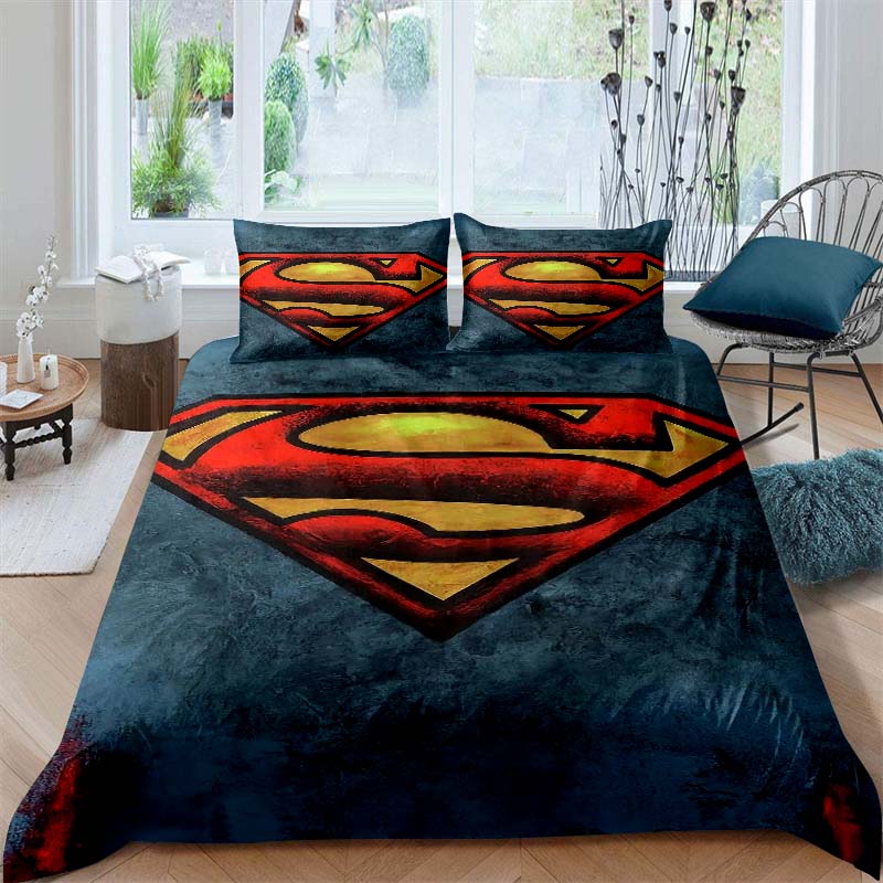Customizable Superman Childhood Bedding Sets, Including One Duvet Cover and Two Pillowcases, Perfect for Home Decor and a Wonder