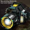 LED Headlamp Super Bright Rechargeable Motion Sensor Zoomable Head Lamp 180° Adjustable High Power Waterproof For Camping Fishin