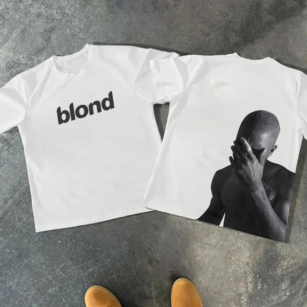 Rapper Frank Retro Grafica Maglietta Unisex Hip Hop Oceano Album Abbigliamento Magliette Y2k Unisex Biondo Moda Cotone Oversize Maglietta
