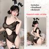 Cute Sexy Bunny Costume Mesh Perspective Lingerie Bunny Girl Cosplay Uniform Maid Outfit One Piece Jumpsuit Temptation Pajamas