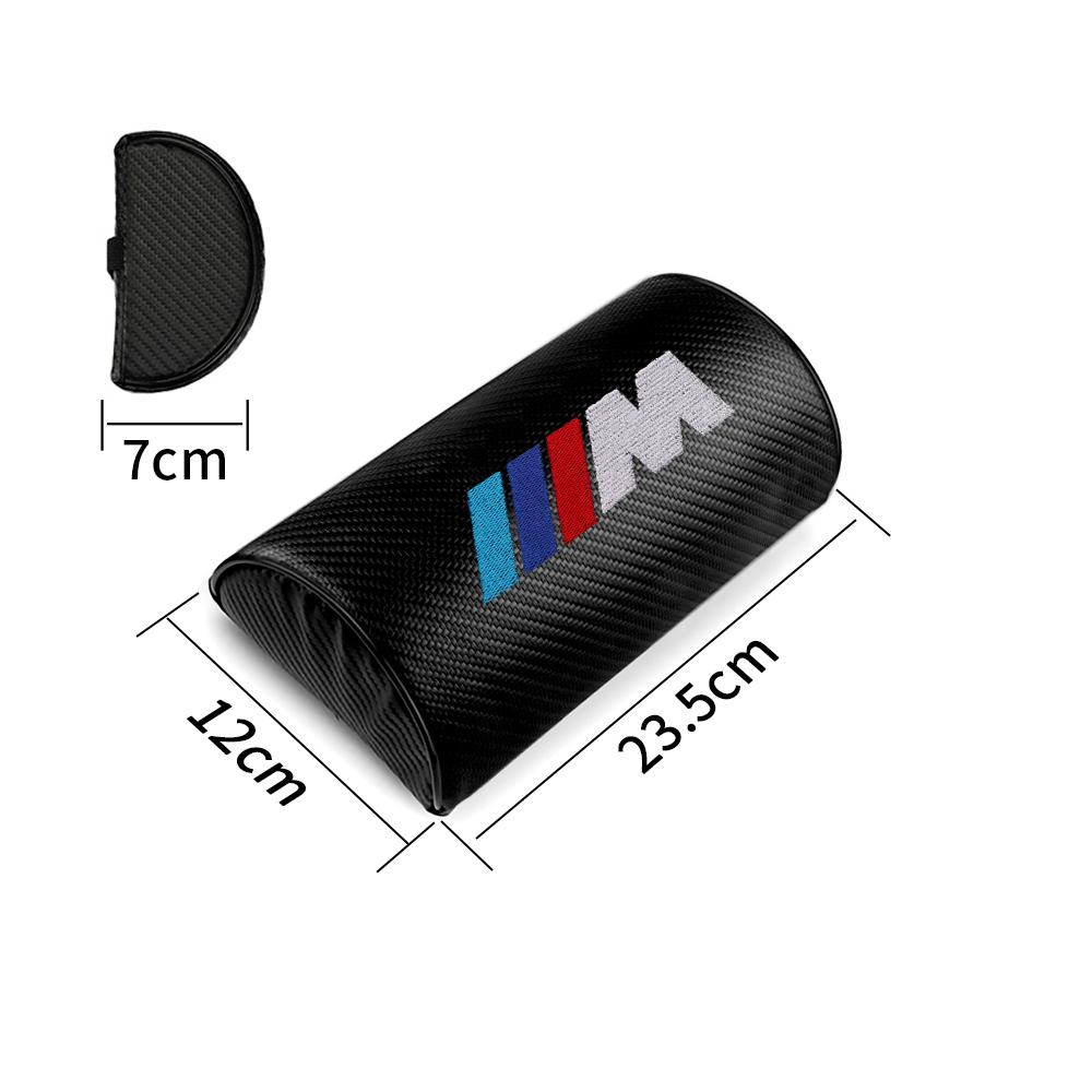 KSMH6 Car Sticker Pressure Relief Massage Headrest Pillow Soft Elastic Carbon Fiber Car Neck Pillow Comfortable For BMW M Accessory