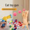 Self-Entertainment Cat Toy: Silent Elastic Pom-Pom Launcher with Bite-Resistant Stick
