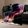 "Colorful Surreal Cloud Spiral Design Blanket. Flannel Blanket for Bedroom, Living Room, Sofa, and Nap Sofas."