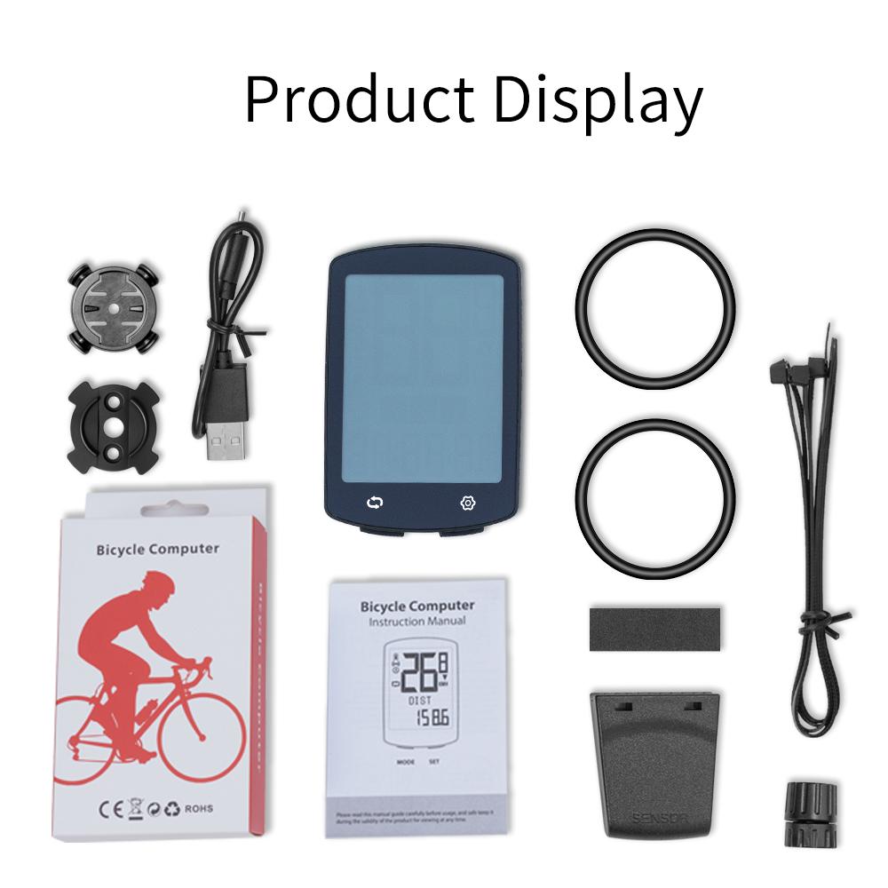 

USB-C Rechargeable Bicycle Computer Waterproofing Large Screen Ultra-Long Standby Cycling Speedometer Odometer Bike Accessory BKV-503-A