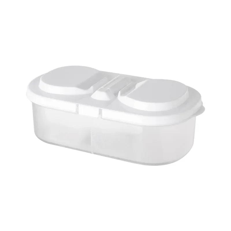 Flip Crisper Double-compartment Covered Storage Box Kitchen Food Grains Sealed Jar Spice Storage Box Sealed Fruit Crisper