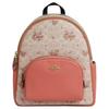 Court 27 Logo Classic Coated Canvas Pebble Leather Backpack Large Women Backpack Pink CAS40-IMSAS