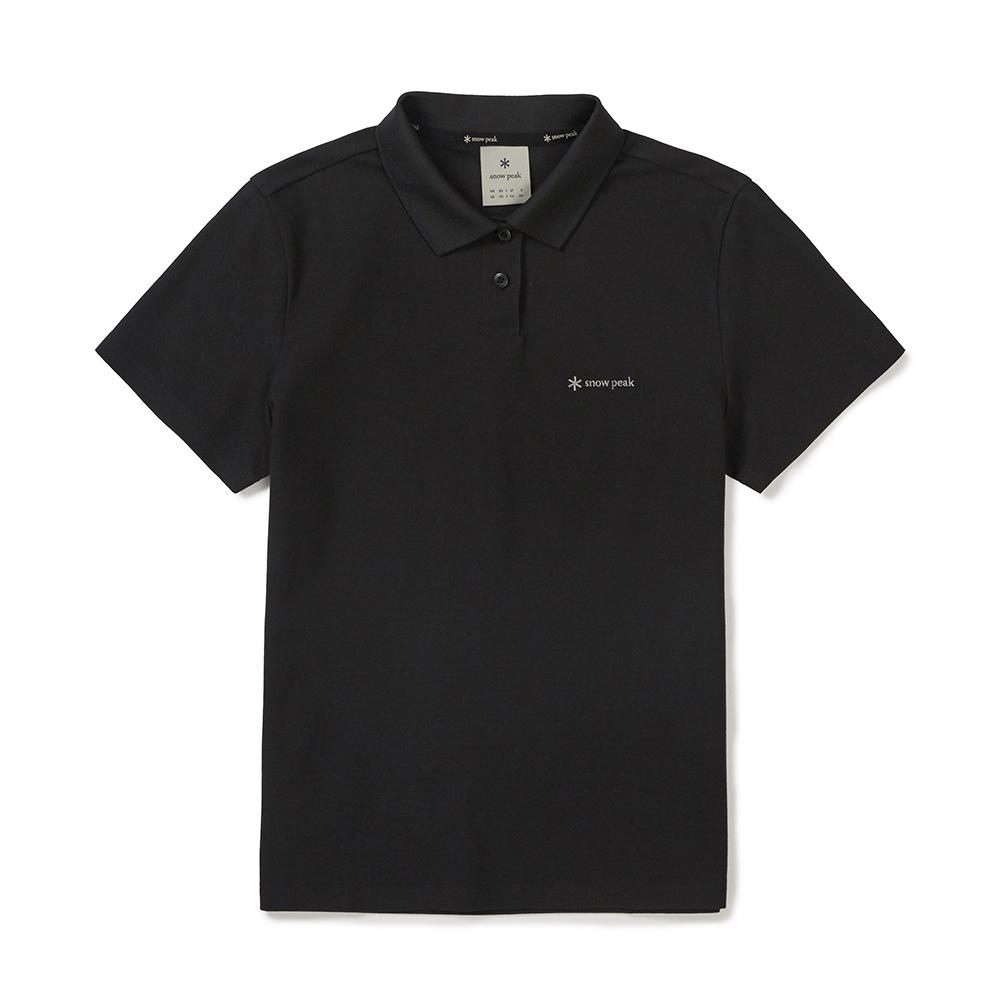 SNOWPEAK Pique Women's Basic Polo T-Shirt Black (S25MWFPS67)