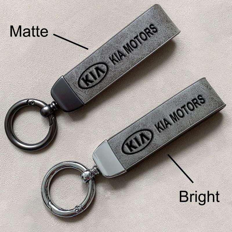 Luxus-Leder Autoschlüsselanhänger Bedrucktes Logo Schlüsselanhänger Zubehör für KIA K9 Sportage Niro K5 Carnival EV6 EV9 EV3 K8 Stinger Forte hbwjx00
