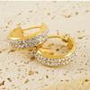 New titanium steel fashionable round diamond earrings niche design high sense elegant temperament earrings women
