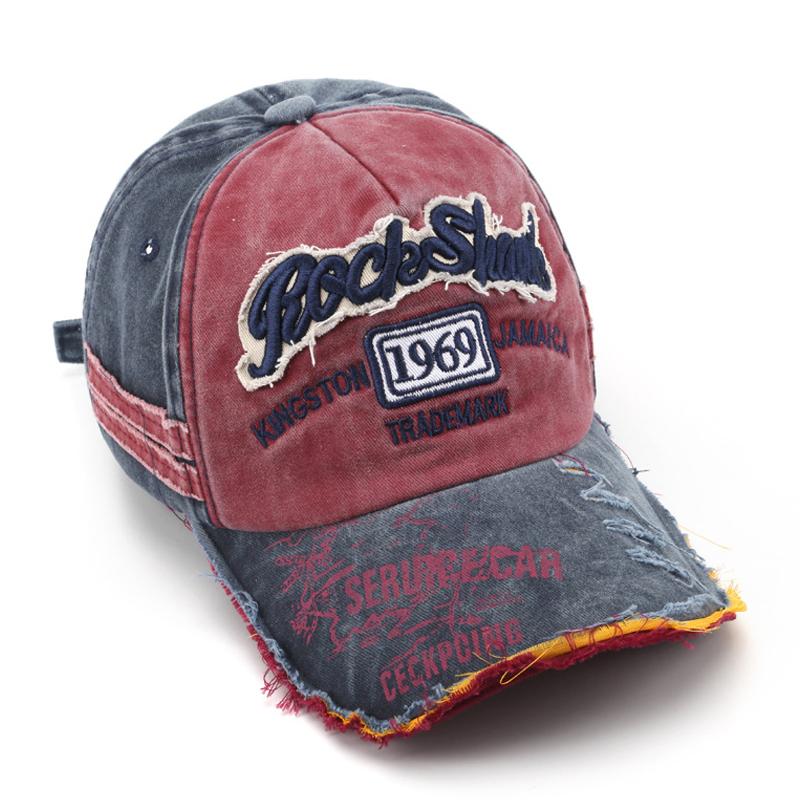 Nowa Płukana Bawełna Haftowane Litery Czapka Baseballówka Dla Mężczyzn Kobiet Hip Hop Patchwork Uliczna Daszek Kapelusz Outdoor Tata Czapki Truckerki