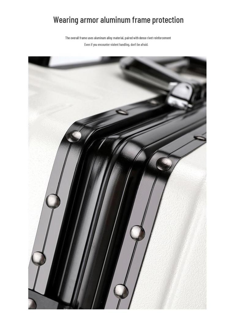 מזוודת טרולי עם שלדת אלומיניום חזקה, גלגלים שקטים ומנעול קומבינציה - קיבולת גדולה לגברים, נשים וסטודנטים
