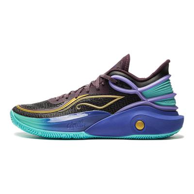 Li Ning CJ-3 Professionelle Dämpfung Rutschfest Abriebfest Leicht Rebound Low-Top Basketballschuhe Herren Sneaker Schwarz Blau ABAU007-15