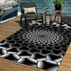 1pc Black White Diamond Geometric Area Rug, Versatile All Season Decor, Ideal Gift, Perfect for Patio Poolside Balcony Bedroom
